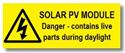 Picture of Solar PV Module Danger Live Parts During Daylight 50mm x 20mm