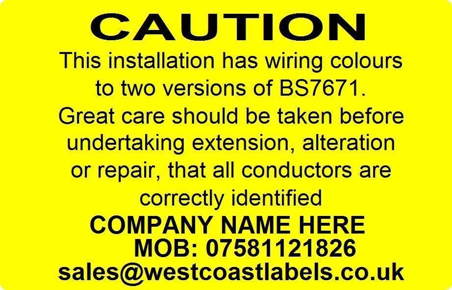 100 Electrical Safety RCD Test Labels Stickers BS7671