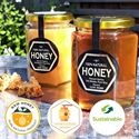 Picture of Copy of HONEY LABELS BLACK ROUND GOLD OR SILVER  FOIL PRINT